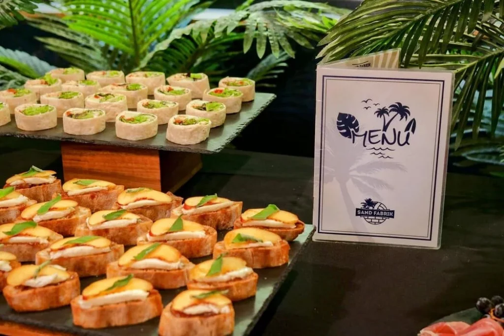 Sand Fabrik Traiteur Séminaire entreprise Menu 15 pièces Cocktail